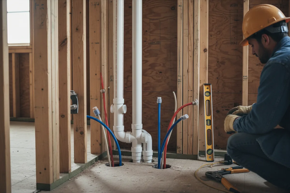 Drain and supply rough-in during Drain Cleaning in Ojai