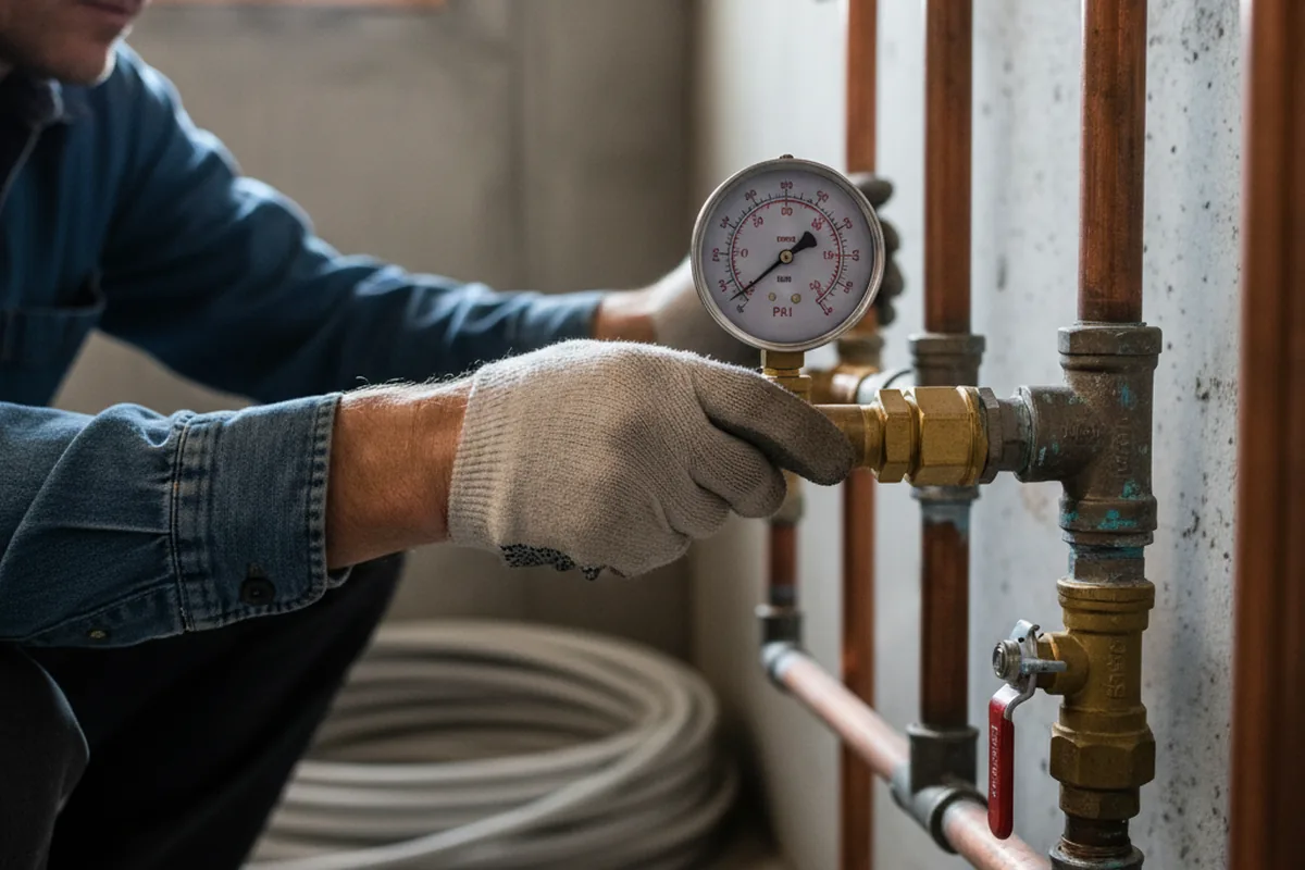 Pressure testing a repaired line during Water Line Repair in Ojai